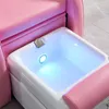 Venda quente luz led moderno luxo elétrico pé spa pipeless salão de beleza cadeira hidromassagem manicure rosa pedicure cadeira