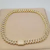 Hip Hop Shining Jewelry Iced Out 15mm Vvs d Color Moissanite Diamond 10k Gold Cuban Link Chain