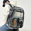 Backpack Selling Fashion Backpacks Women PVC Transparent Simple Knapsacks Large Capacity Rucksack Ladies Multi-pockets Clear Mochilas