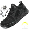 Botas de trabajo indestructible zapatos para hombres para la cabeza de acero de acero zapatos de seguridad zapatos de seguridad botas a prueba de pinchaz