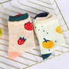 Vrouwen Sokken Cartoon Fruit Aardbei Oranje Print Straat Harajuku Leuke Kawaii Sok Katoen Meisje Gift Designer Calcetines Mujer