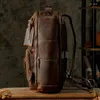 Rucksack im Vintage-England-Stil, obere Schicht aus Rindsleder, handgefertigt, Reise-Umhängetasche für Herren, lässig, große Kapazität, Laptop
