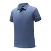 POLO en soie de mûrier de haute qualité pour hommes, couleur unie, Style demi-Couple, T-shirt à manches courtes gaufré, peut être imprimé