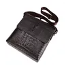 Bag Crocodile Pattern Business Vertical Section Pu Leather Korean Version Crossbody Shoulder Bags Portfölj 2201 25x27x5cm