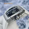 RM Calendar Wrist Watch RM023 Hollow Dial 18k Platinum Material Automatiska mekaniska män Titta på fatstyp