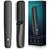 Fers à défriser les cheveux, brosse de voyage USB ChargeBlackTraval, peigne chauffant sans fil à ions négatifs pour hommes et femmes