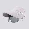 Hoeden met brede rand UV-bescherming Sport Zon Hardlopen Fietsen met bril Verstelbare hoed Effen lege top Heren en dames