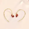 Dangle Earrings Heart 925 Silver Jewelry With Zircon Gemstone Drop Accessories For Women Wedding Party Birthday Gift Wholesale