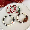Keten Kleurrijke Kerstsneeuwman Kralen Armband 2023 Nieuwe Mode-sieraden Zoete Leuke Armband voor VriendinL24