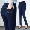 Damen Jeans Übergröße 36 Frühling Sommer Mom Vintage Hohe Taille Frauen Denim Hosen Elegante Skinny Straight Vaqueros Gestickte Pantalones