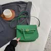 Mini borsa a tracolla piccola con coulisse per donna 2024 Borse a tracolla da donna firmate con sella in pelle verde semicerchio