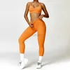 Survêtements pour femmes Bleu Gym Ensembles Femmes Vêtements d'entraînement Doux Élastique Gym Leggings Dos Nu Sport Soutien-Gorge Nouveau Sexy Fitness Course Sport Ensembles 24318