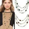 Luxury Crystal Long Pearl Pendant Necklace for Women Sweater Chain Boho Korean Designer Style Jewelry 240313