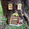 Miniatuur tuinbeeld Fairy Gnome Home raam deur Glow In The Dark Tree Hugger Elf Yard Art beeldjes buiten Decor 240312