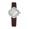 Lucky Girl Watch Leather Strap Diamond Ladies nift Hope Faith Shell Quartz Watches for Women 240305