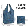 Storage Bags Kawaii Printing Bohemian Style Bandanna Paisley Pattern Tote Shopping Portable Shopper Shoulder Handbag