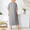 Vêtements de Nuit pour Femmes Grande Taille 5XL Chemise de Nuit Vêtements de Nuit à Manches Courtes Moyen vêtements de Maison Lâche décontracté Mode Chemise de Nuit Lingerie Intime