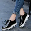 HBP icke-varumärke Spring Autumn Women Platform Flats Woman Leather Lace Up Classic Platform Sneakers Footwear Female Oxford Shoes Lady