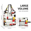 Storage Bags Funny Piet Mondrian Style Abstract Art Shopping Tote Portable De Stijl Groceries Shopper Shoulder Bag