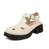 Sandales ASILETO marque Mary Janes femme chaussures bout rond talons épais 4.5 cm boucle T-strap grande taille 42 43 écolier loisirs été