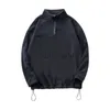 Men's Hoodies Sweatshirts Double Sided Fleece Pullovers Sweatshirt Half Zipper Drawstring Hem Street Youth Male Lapel Long Sleeve Tops 24318