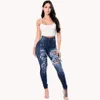 Pantalones vaqueros rasgados de cintura alta para mujer, pantalones pitillo de mezclilla ajustados elásticos a la moda, pantalones femeninos informales S3XL, envío directo 240311