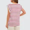 Damesblouses Vrouwelijk T-shirt Gestreept kleurblok tanktop voor dames Losvallend T-shirt met O-hals Raglanmouwen Zomer streetwear