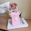 Borse a tracolla Borse da donna piccole per telefono con fiori Mini borsa quotidiana scavata fatta a mano per ragazze femminili