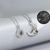 男性と女性のためのハイエンドサンムーンカップルプロジェクションネックレスペンダントマグネットユニークなデザイン鎖骨のペア