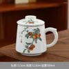 Tassen Keramik Chinesischen Stil Teetassen Trinkgeschirr Gürtel Abdeckung Filter Becher Tee Wasser Trennung Tasse Kaffeetassen 500 ml 1 Stück