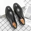 HBP Non-Brand Kleidschuhe aus echtem Leder, Oxfords, bequem, modisches Design, zum Schnüren, formelle Herren-Hochzeitsschuhe aus echtem Leder