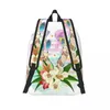 Mochila aquarela duas girafas na moda flor chapéus e óculos de sol unissex bolsa de viagem mochila mochila mochila