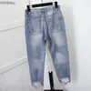 Damenjeans Neue Übergröße Damen Neun-Punkt-Loch-Denim-Haremshose Lose Bettler Knöchellange Kreuzhose Zerrissene Jeans für FrauenC24318