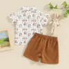 Clothing Sets Summer Easter Kids Baby Boy Outfits Short Sleeve Print Bowtie Shirt Shorts Set Clothes