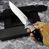 New A5029 High Quality Straight Hunting Knife 440C Satin Blade Full Tang Wood with Steel Handle Outdoor Camping Hiking Survival Knives with Leather Sheath