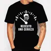 Męskie koszulki T-shirt STREET NECESITO una cerveza print Luminous Tops Tees letnia koszula Owwrotna koszulka dla mężczyzn