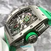 Damenuhr RM Watch Neueste Uhr RM11-01 Titan Skelett Zifferblatt Herrenuhr Automatische mechanische Uhr Chronograph