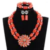 Necklace Earrings Set Fashion African Beads Jewelry Coral Bracelets For Mother's Dayri Gift LC010