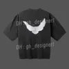 Gaps T-shirts 2024 Chemise pour hommes Designer Kanyes Classic Wests Tees Trois Parties Joint Peace Dove Imprimé Lavage Eau Manches Courtes High Street Chemises 41