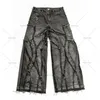 Y2k Old Washed Mens Hip Hop Oversized Jeans Fashion Casual Punk Rock Loose Straight Wide Leg Pants Streetwear 240328