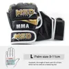 Skyddsutrustning värt PU Half Finger MMA handskar för män kicki boxning karate muay thai guantes de boxeo fri fight sanda träning utrustning yq240318