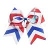 girls Hair Loop American Independence day 8-inch Bow hairbands Swallowtail kids Hair Accessories Double Tailed Ribbon Goddess of Liberty Hair Ornament