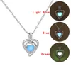 Pendant Necklaces 3 Colors Fashion Glowing Necklace Set For Women Heart Skull Cross Glow In The Dark Beads Chain Party Jewelry