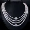 3mm to 6mm Women Men Thin 18k Gold Plated Jewelry Stainless Steel Zircon Cz Diamond Cubic Zirconia Chain Tennis Bracelet