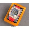 Relógio mecânico masculino de luxo richa milles rm030 movimento totalmente automático safira espelho pulseira de borracha relógios de pulso suíços