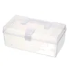 HBP Non-Brand Portable transparent folding storage box medicine jewelry stationery plastic storage box