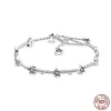 Brins nouveaux 925 argent sterling classique de type éblouissant de type bracelet de chaîne de chaîne exquise bracelet pentagram s'adapte à la conception