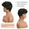 Peruki syntetyczne peruki Cosplay Black Short Pixie Peruki dla kobiet kręcone naturalne falerze syntetyczne peruki włosy (naturalny czarny) 240318