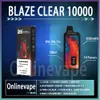 オリジナルのBreze Stiik Blaze BS 10000 Puff使い捨てeタバコのベーパーバーe-liquidバッテリー電源LEDインジケーター充電式650mah 18ml 10kパフ10フレーバー