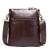 Saco de luxo mensageiro couro genuíno vaca homens negócios zíper design sólido crossbody sacos grande capacidade ombro